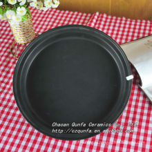 Керамическая матовая поверхность черная тарелка маленькая тарелка